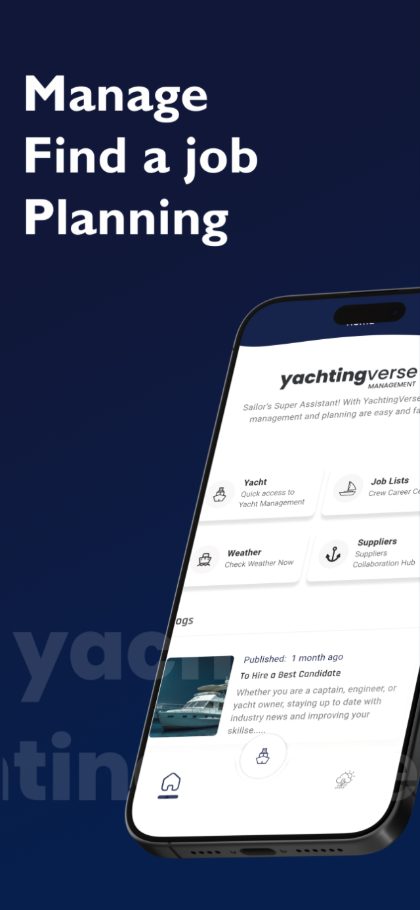 Yachtingverse home screen